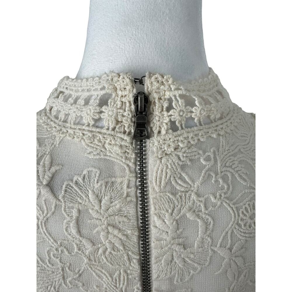 Alice+Olivia Lace Short Dress Bridal Ivory Bohemian Engagement Bachelorette Sz 4 - Picture 9 of 16